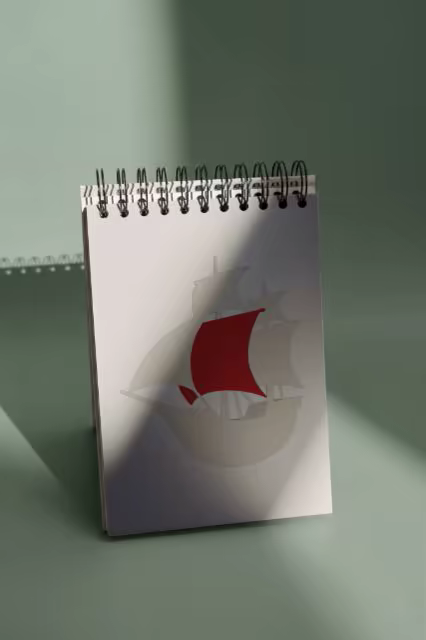 Spiral Notepad Mockup Standing in Dappled Light