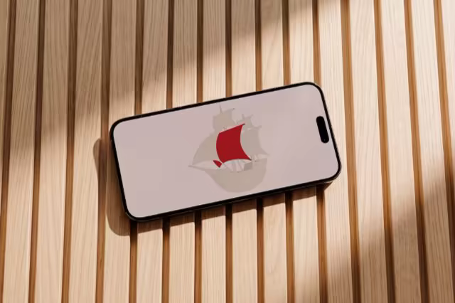 Smartphone Mockup on Sunlit Wood Slat Panels