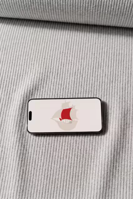 Smartphone Mockup on Ribbed Gray Fabric
