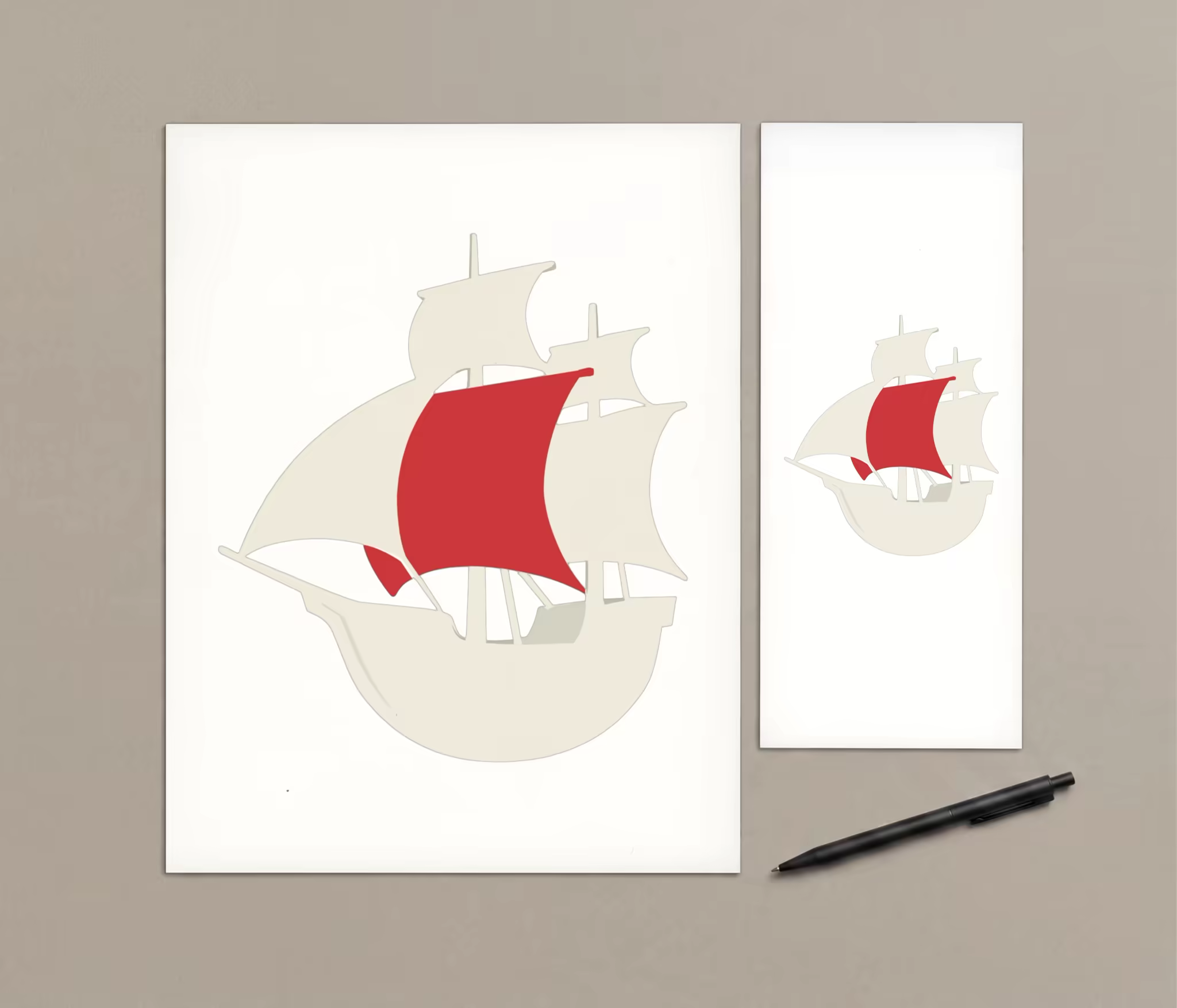 Letterhead Mockup With DL Card and Black Pen