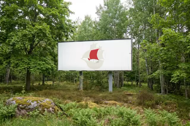 Billboard Mockup in a Forest Clearing