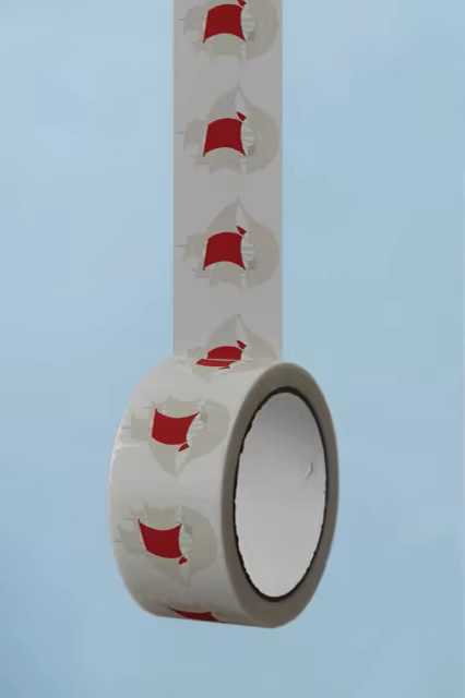 Packing Tape Mockup Unrolling on Sky Blue