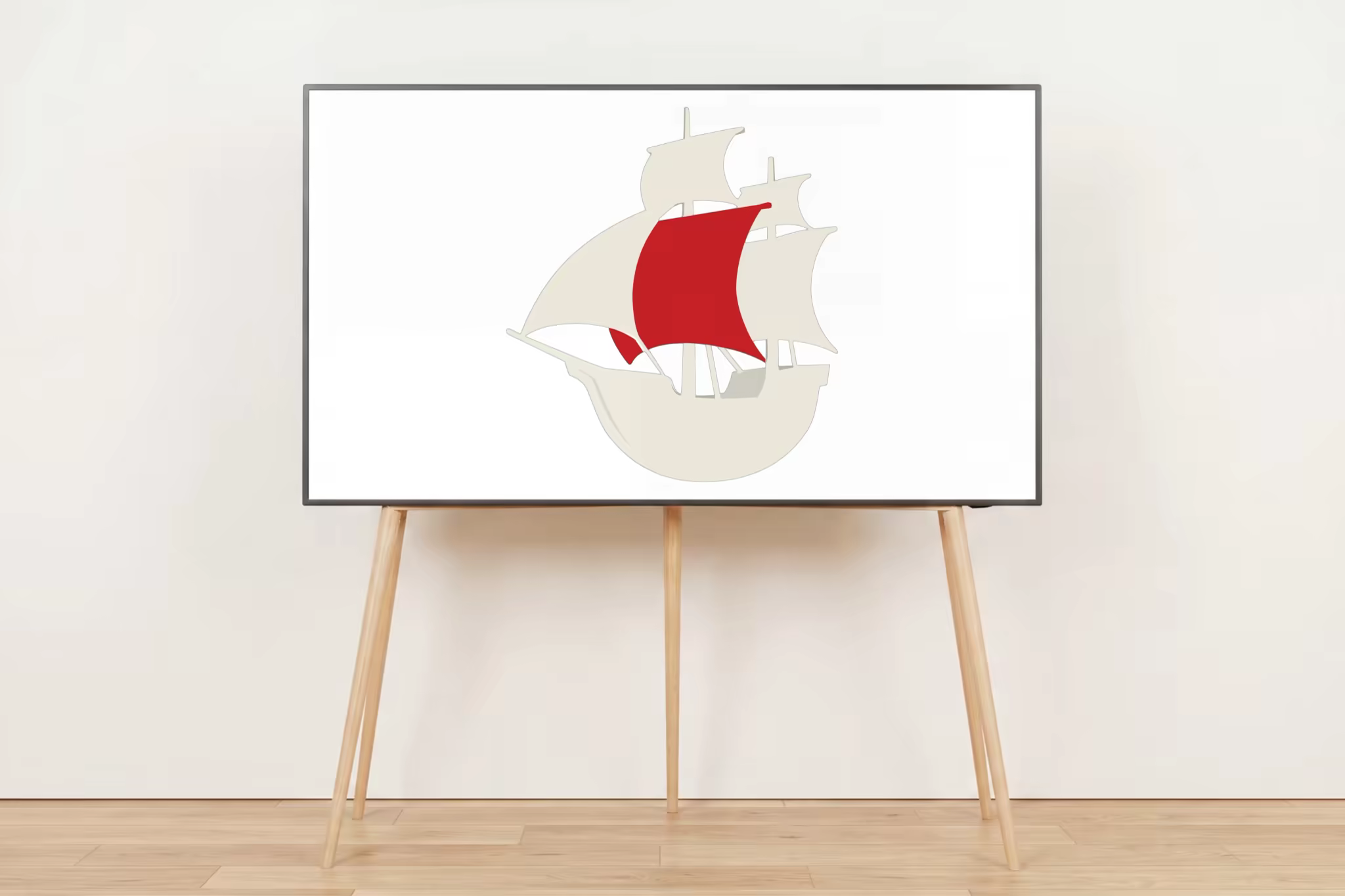 Display Screen Mockup on a Wooden Easel Stand