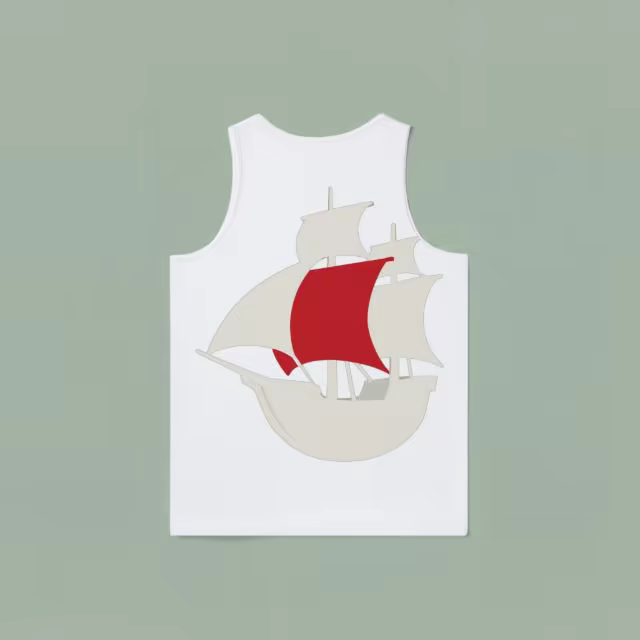 Tank Top Mockup Flat Laid on Sage Green