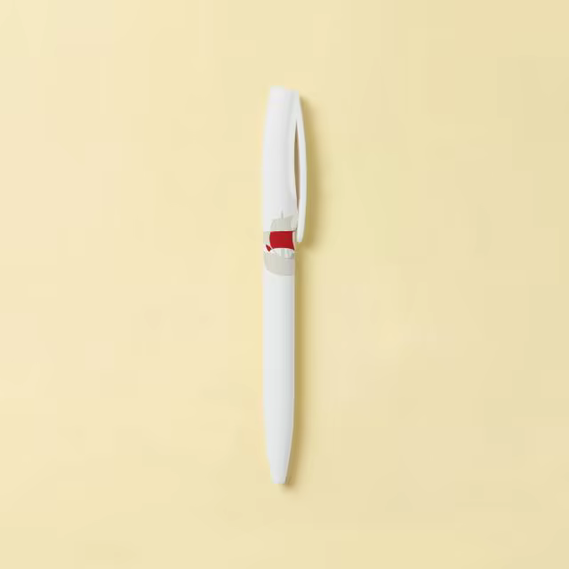 White Pen Mockup on a Pale Yellow Background
