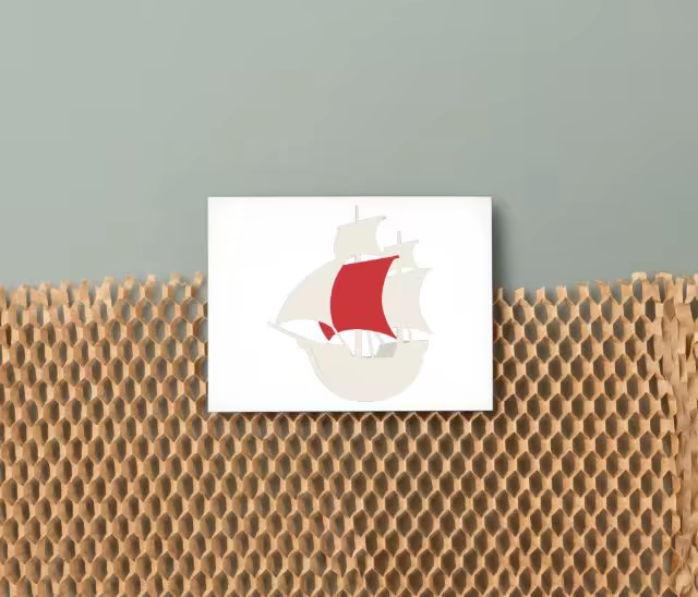 Note Card Mockup Tucked in Honeycomb Wrap
