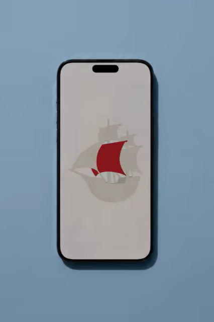 Smartphone Mockup Upright on Powder Blue