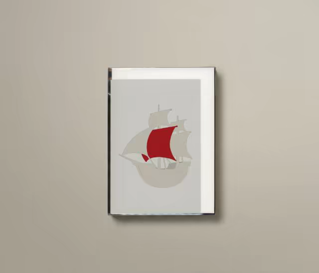 Framed Card Mockup on a Warm Gray Wall
