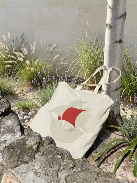 Canvas Tote Mockup Leaning on a Birch Trunk