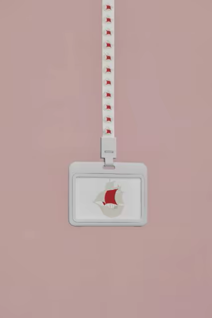 Lanyard Badge Mockup on a Dusty Pink Backdrop