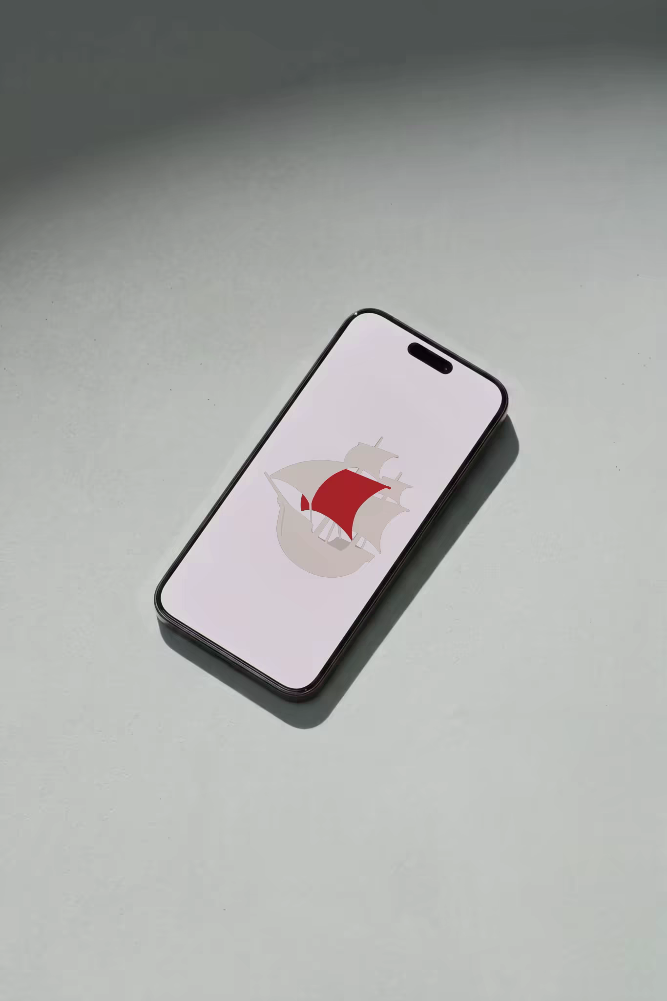Smartphone Mockup Angled on a Soft Gray Table
