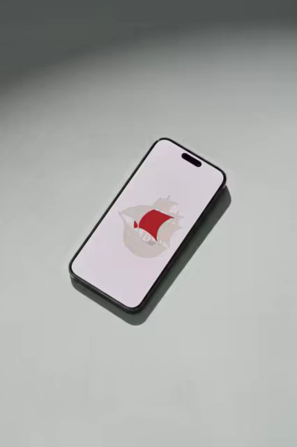 Smartphone Mockup Angled on a Soft Gray Table